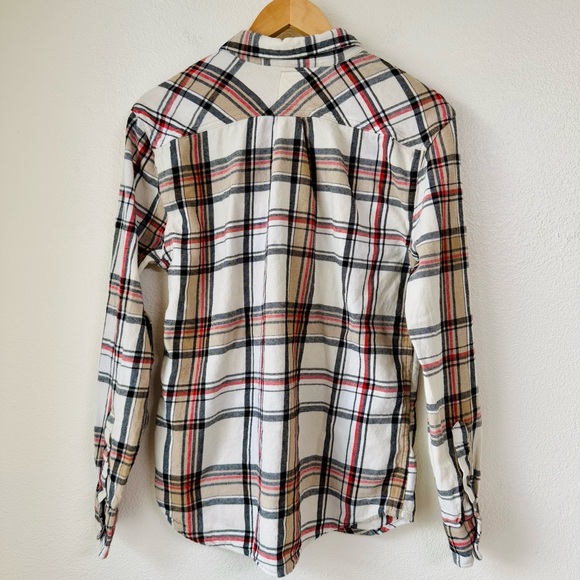 Levi’s Men’s Kenna Plaid Flannel Shirt - White/Red/Black - Size Medium EUC - Picture 2 of 12